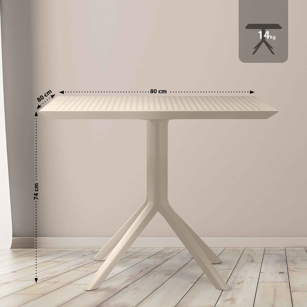 Tafel Sky 80 cm taupe taupe