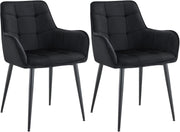 Set van 2 eetkamerstoelen Ferndale fluweel zwart schwarz