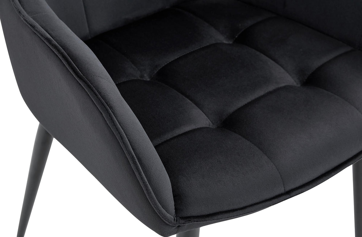 Set van 2 eetkamerstoelen Ferndale fluweel zwart schwarz
