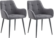 Set van 2 eetkamerstoelen Ferndale fluweel donkergrijs dunkelgrau