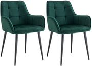 Set van 2 eetkamerstoelen Ferndale fluweel donkergroen dunkelgrün