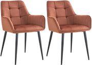 Set van 2 eetkamerstoelen Ferndale fluweel bruin braun