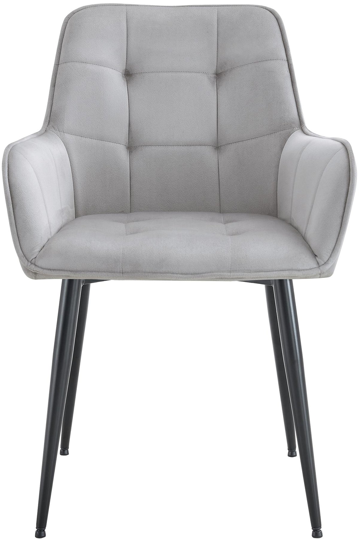 Set van 2 eetkamerstoelen Ferndale fluweel licht grijs hellgrau