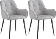 Set van 2 eetkamerstoelen Ferndale fluweel licht grijs hellgrau