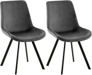 Set van 2 eetkamerstoelen Lewes fluweel donkergrijs dunkelgrau