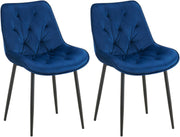 Set van 2 eetkamerstoelen Wallace fluweel blauw blau
