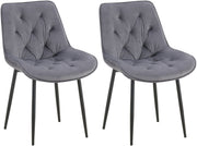 Set van 2 eetkamerstoelen Wallace fluweel donkergrijs dunkelgrau