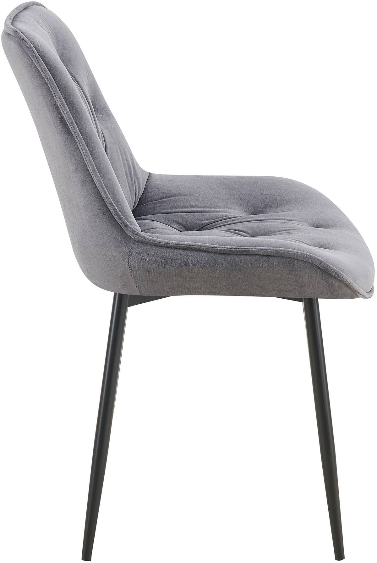 Set van 2 eetkamerstoelen Wallace fluweel donkergrijs dunkelgrau