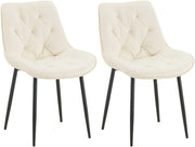 Set van 2 eetkamerstoelen Wallace fluweel creme creme