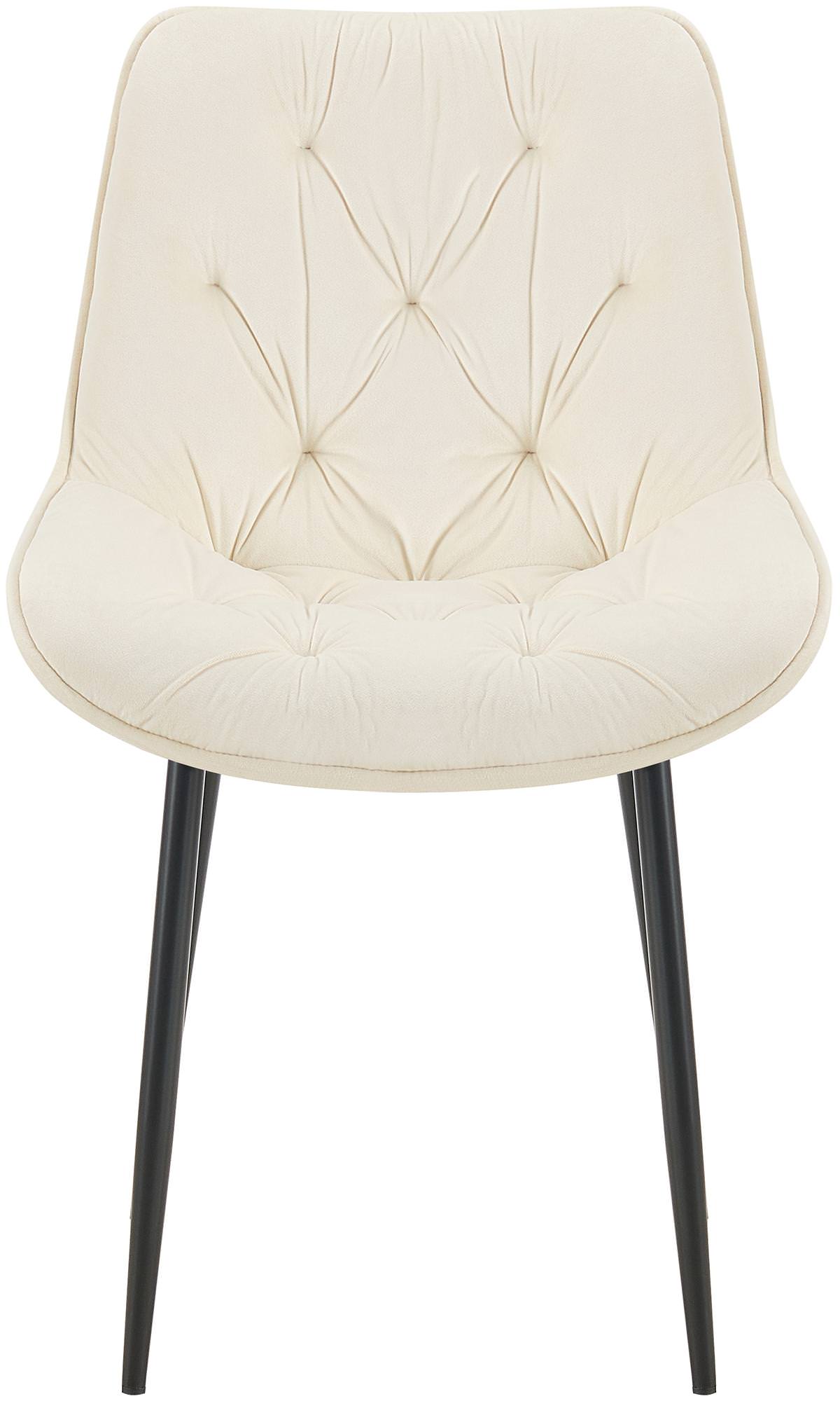 Set van 2 eetkamerstoelen Wallace fluweel creme creme