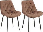 Set van 2 eetkamerstoelen Wallace fluweel bruin braun
