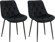 Set van 2 eetkamerstoelen Wallace fluweel zwart schwarz