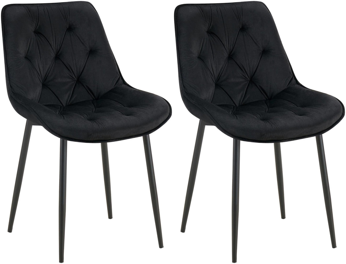 Set van 2 eetkamerstoelen Wallace fluweel zwart schwarz