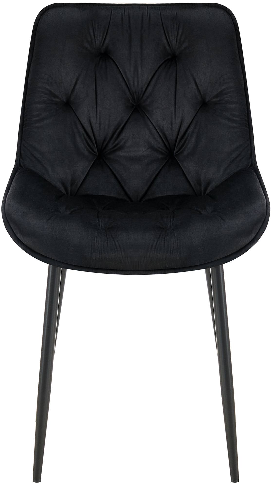 Set van 2 eetkamerstoelen Wallace fluweel zwart schwarz