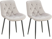Set van 2 eetkamerstoelen Wallace fluweel grijs grau