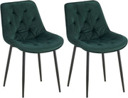 Set van 2 eetkamerstoelen Wallace fluweel groen grün