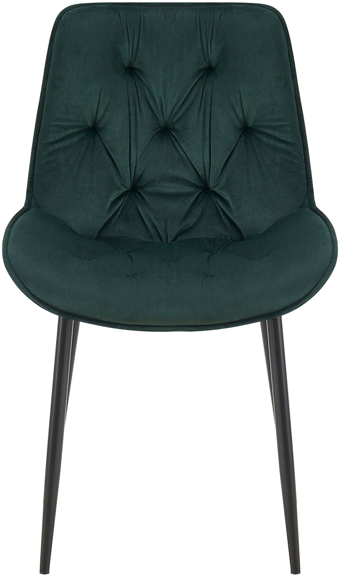 Set van 2 eetkamerstoelen Wallace fluweel groen grün