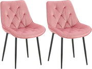 Set van 2 eetkamerstoelen Wallace fluweel rosa rosa