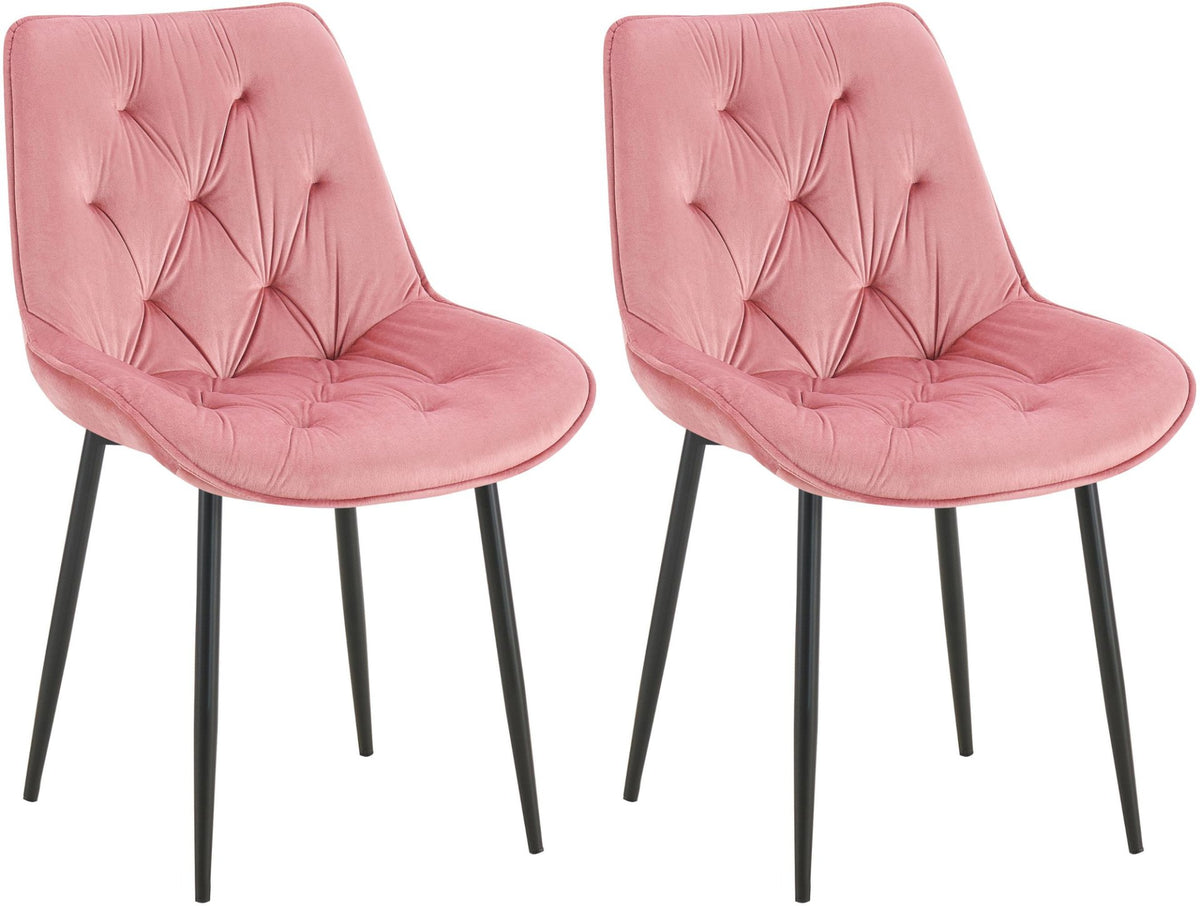 Set van 2 eetkamerstoelen Wallace fluweel rosa rosa