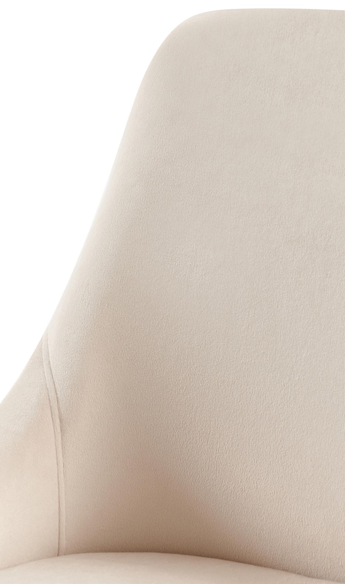 Eetkamerstoel Elmira fluweel creme,Metaal mat zwart creme