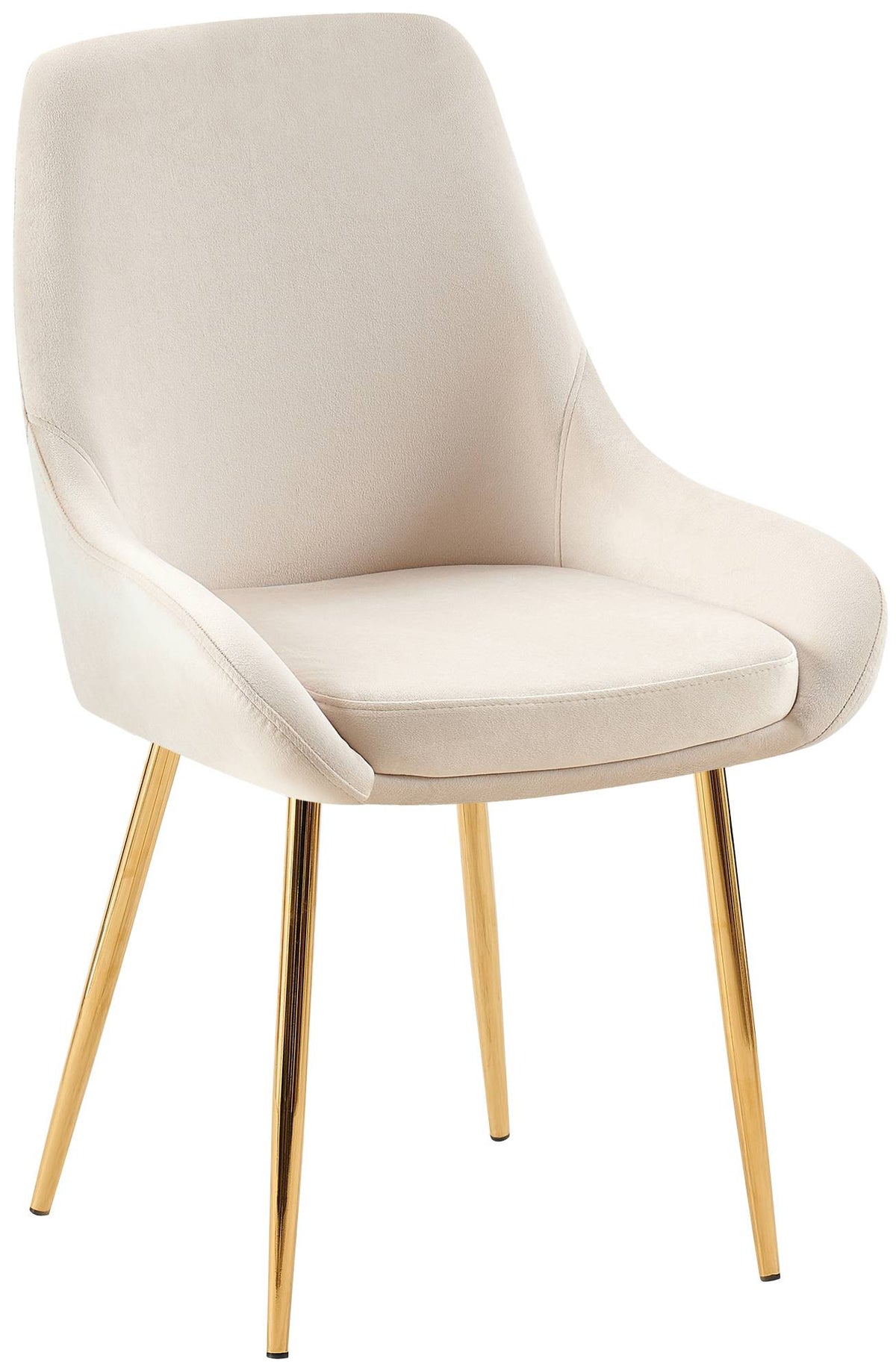 Eetkamerstoel Elmira fluweel creme,Metaal Goud creme