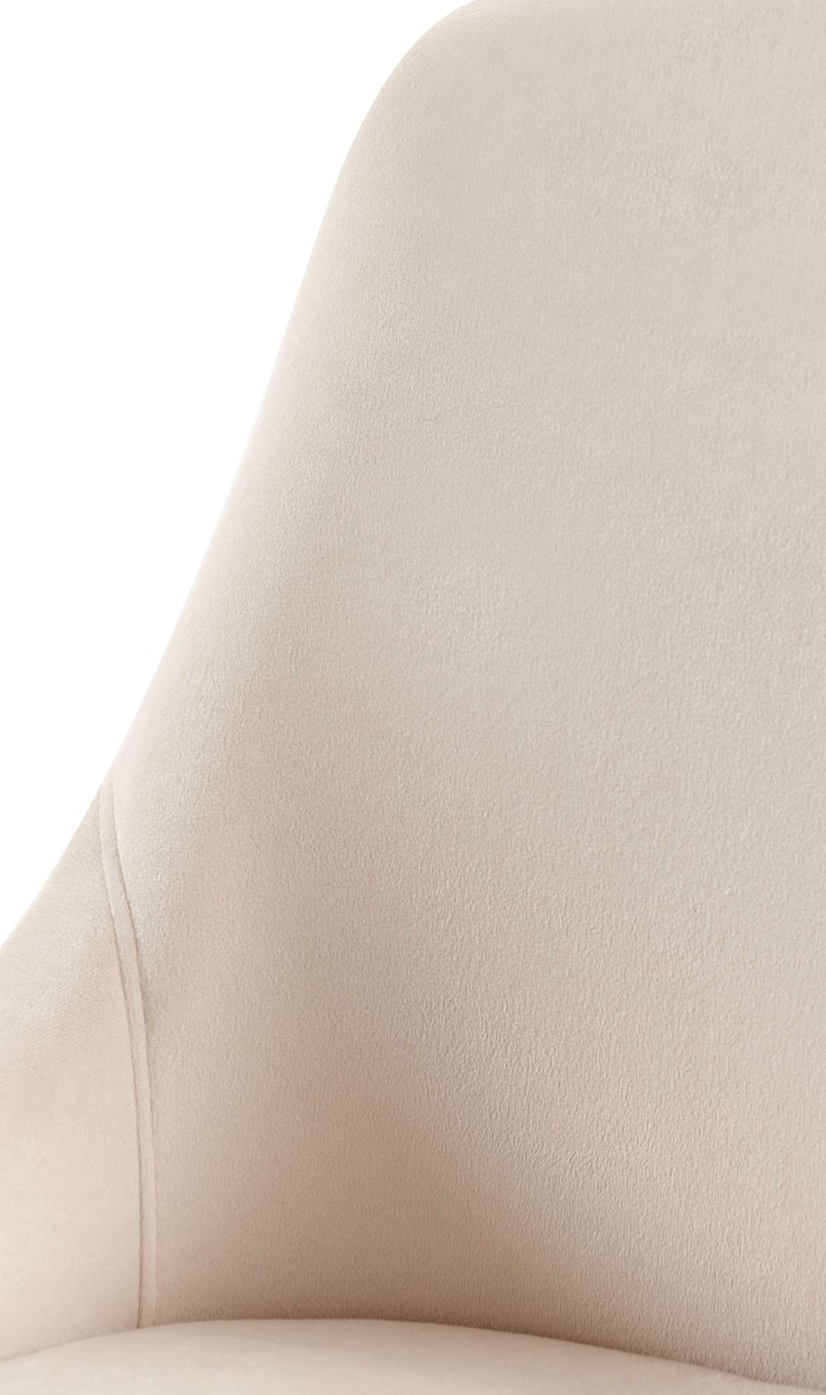 Eetkamerstoel Elmira fluweel creme,Metaal Goud creme