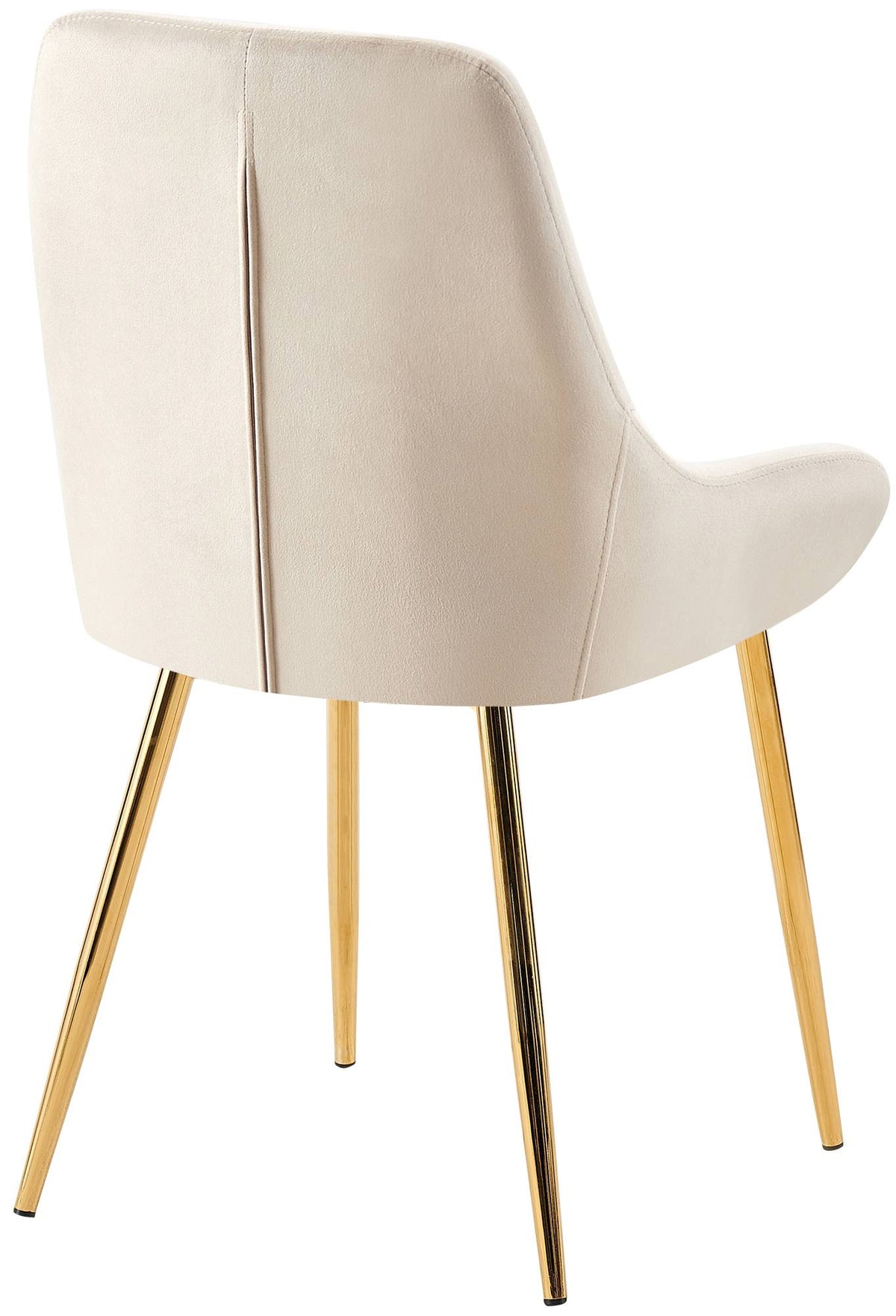 Eetkamerstoel Elmira fluweel creme,Metaal Goud creme