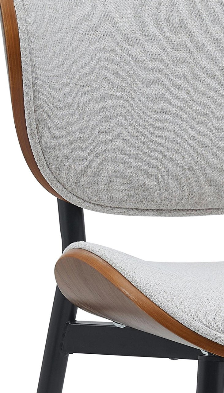 Set van 2 Eetkamerstoelen Enid walnoot/creme,Stof walnuss/creme