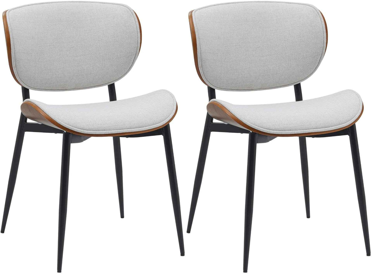 Set van 2 Eetkamerstoelen Enid walnoot/creme,Stof walnuss/creme