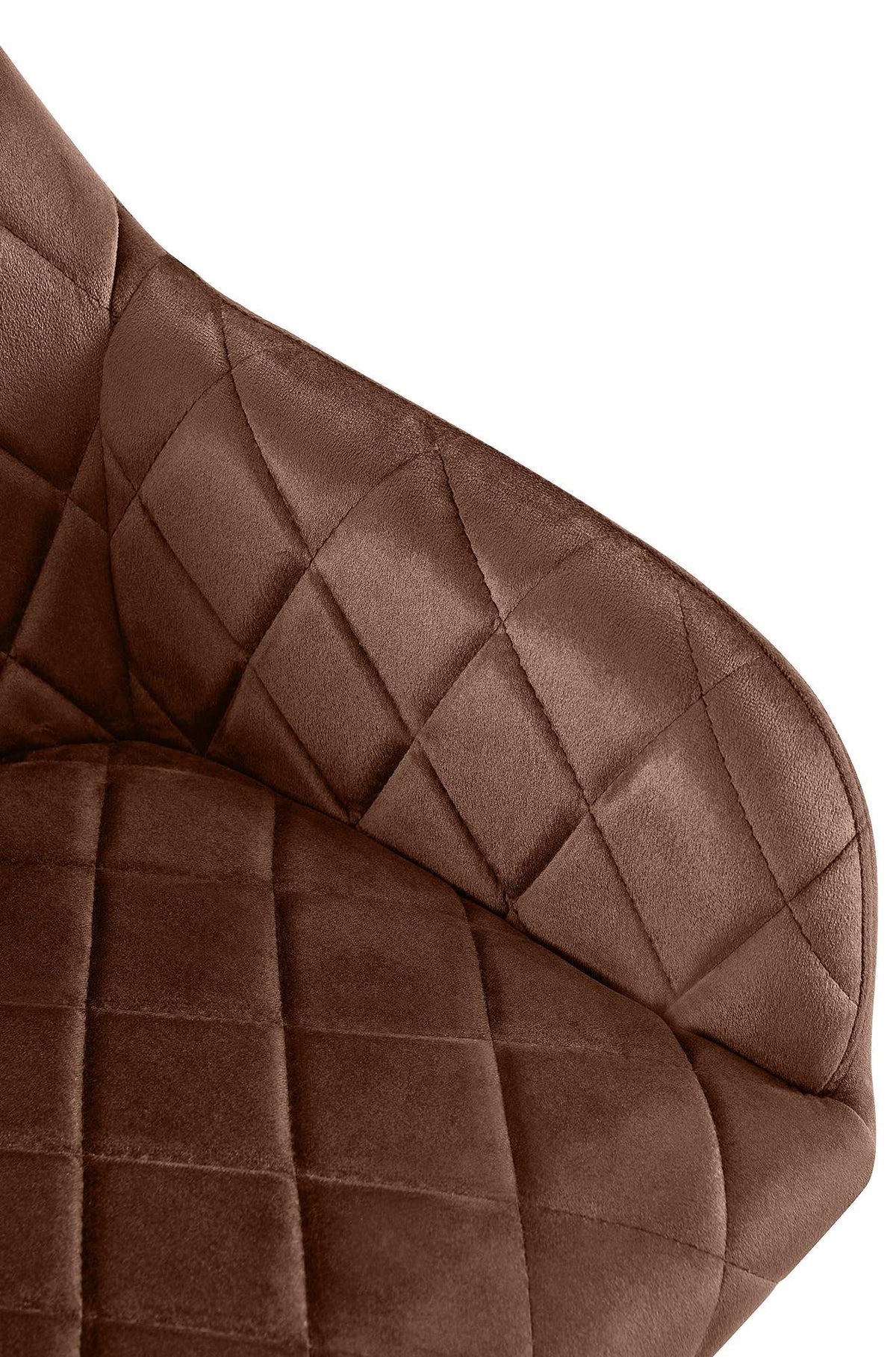 Set van 2 eetkamerstoelen Monett fluweel bruin,Metaal Goud braun