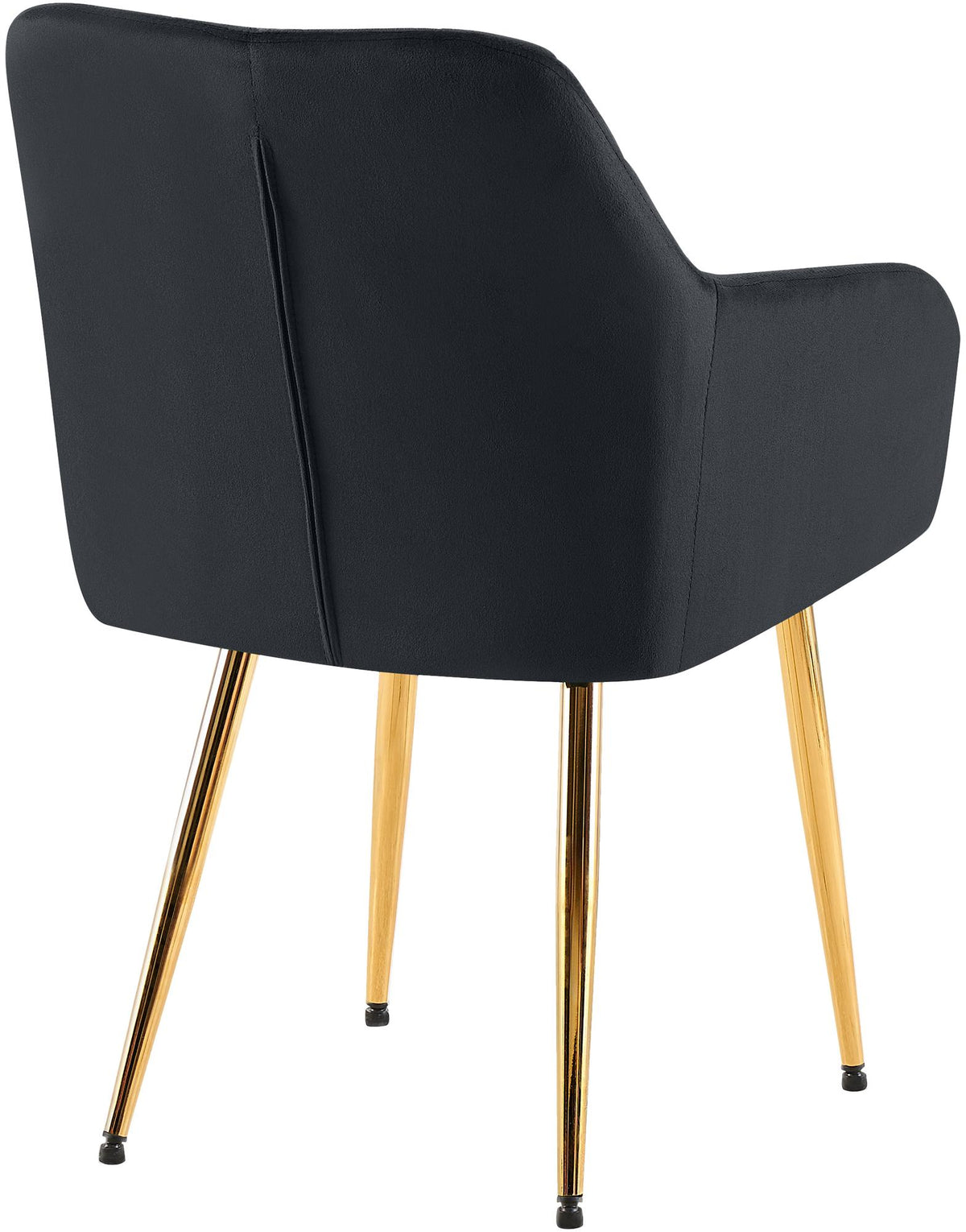 Set van 2 eetkamerstoelen Monett fluweel zwart,Metaal Goud schwarz