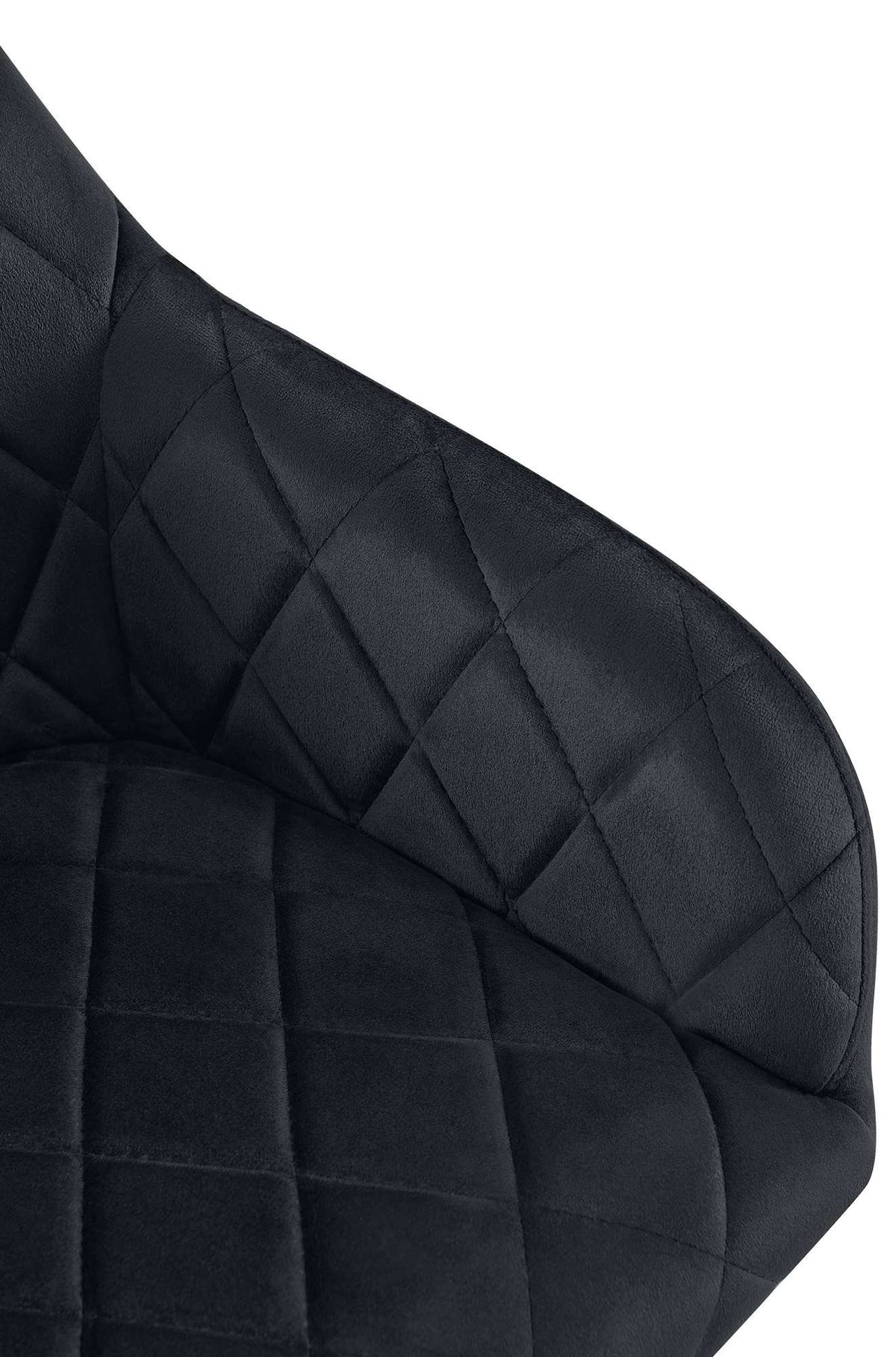Set van 2 eetkamerstoelen Monett fluweel zwart,Metaal Goud schwarz