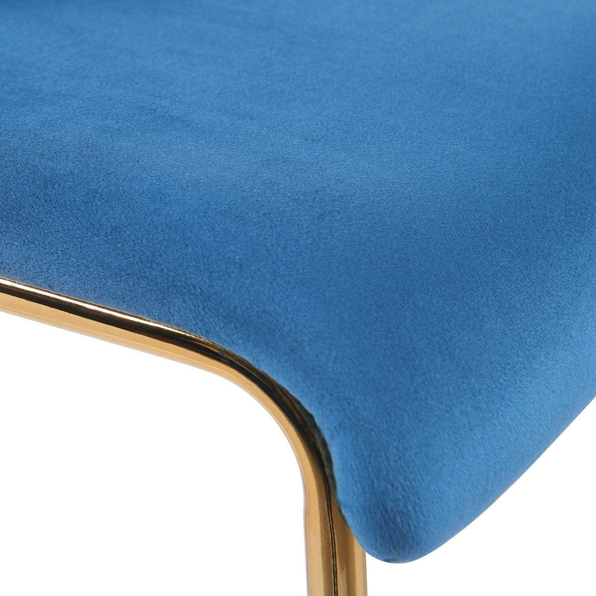 Barkruk Hoover onderstel goud fluweel blauw blau