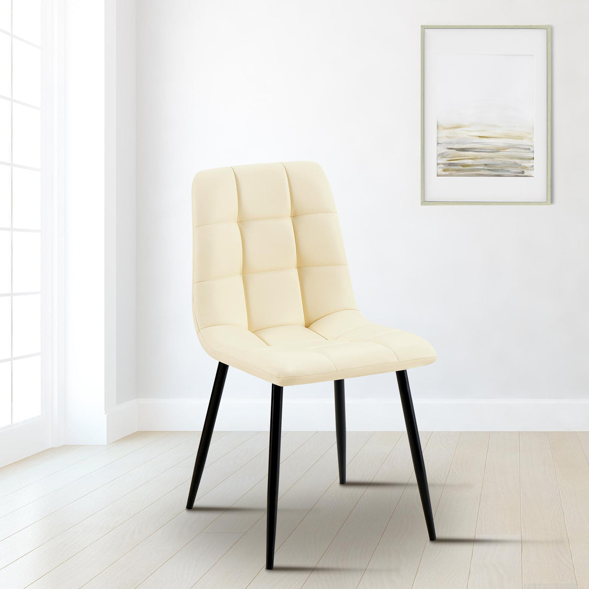Eetkamerstoel Antibes Kunstleer creme creme