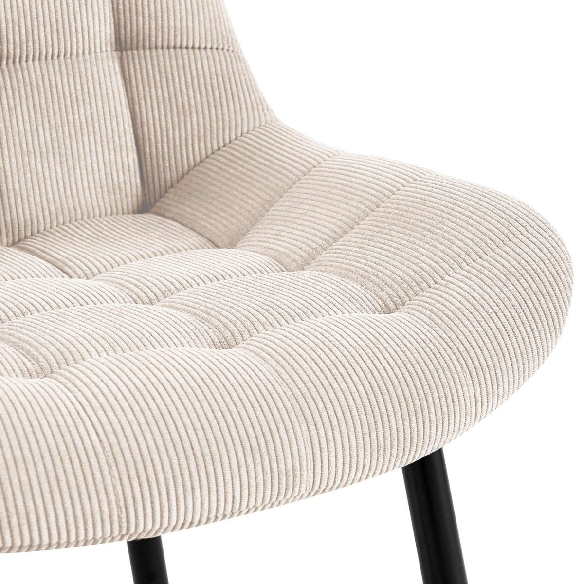 Eetkamerstoel Sardna ribstof creme creme
