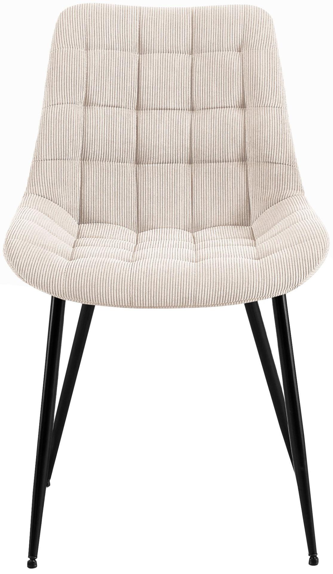 Eetkamerstoel Sardna ribstof creme creme