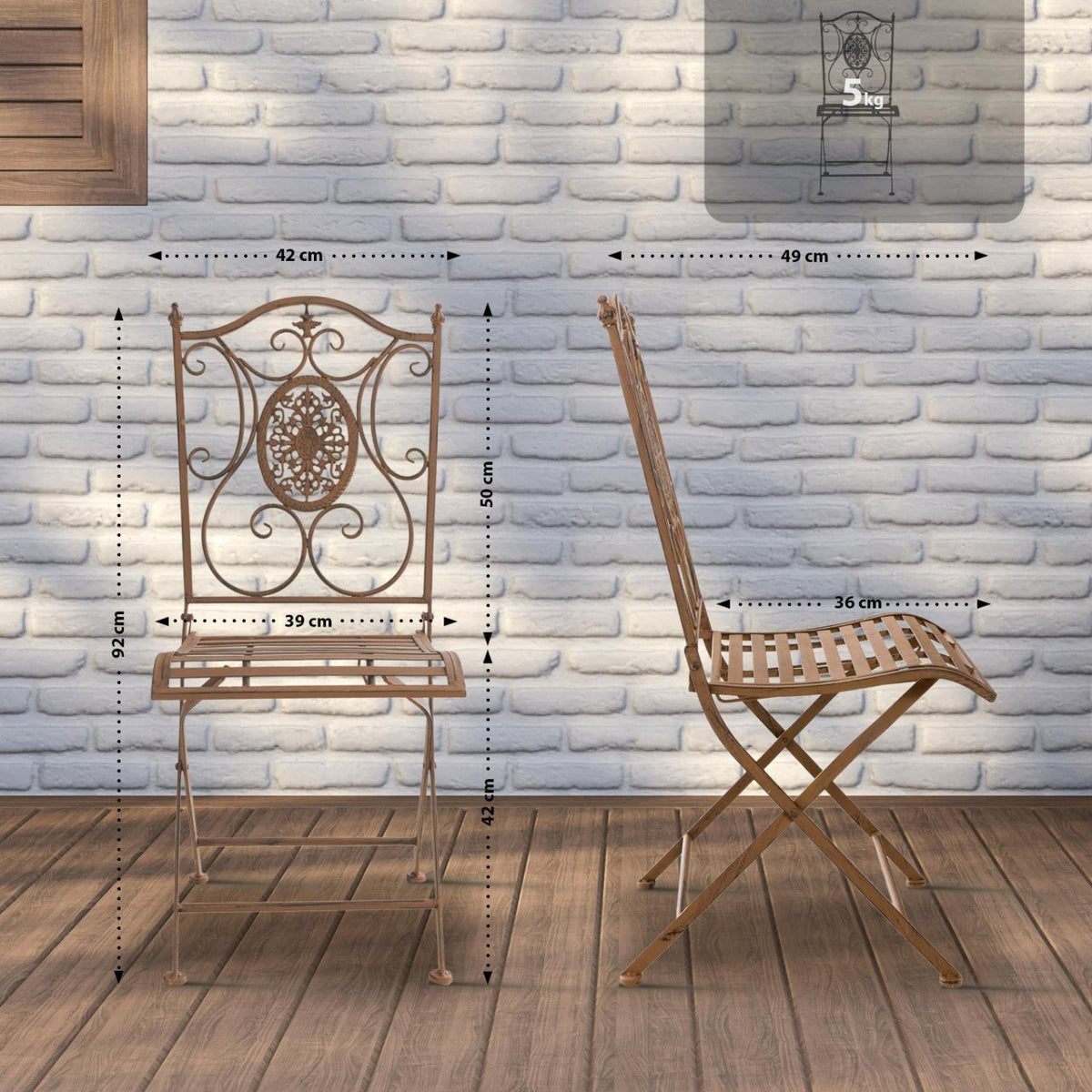 Stoel Sibell antiek bruin antik braun