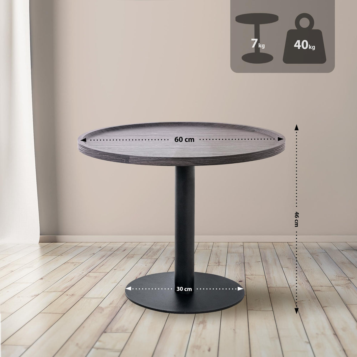 Bijzettafel Aspen grijs,L grau