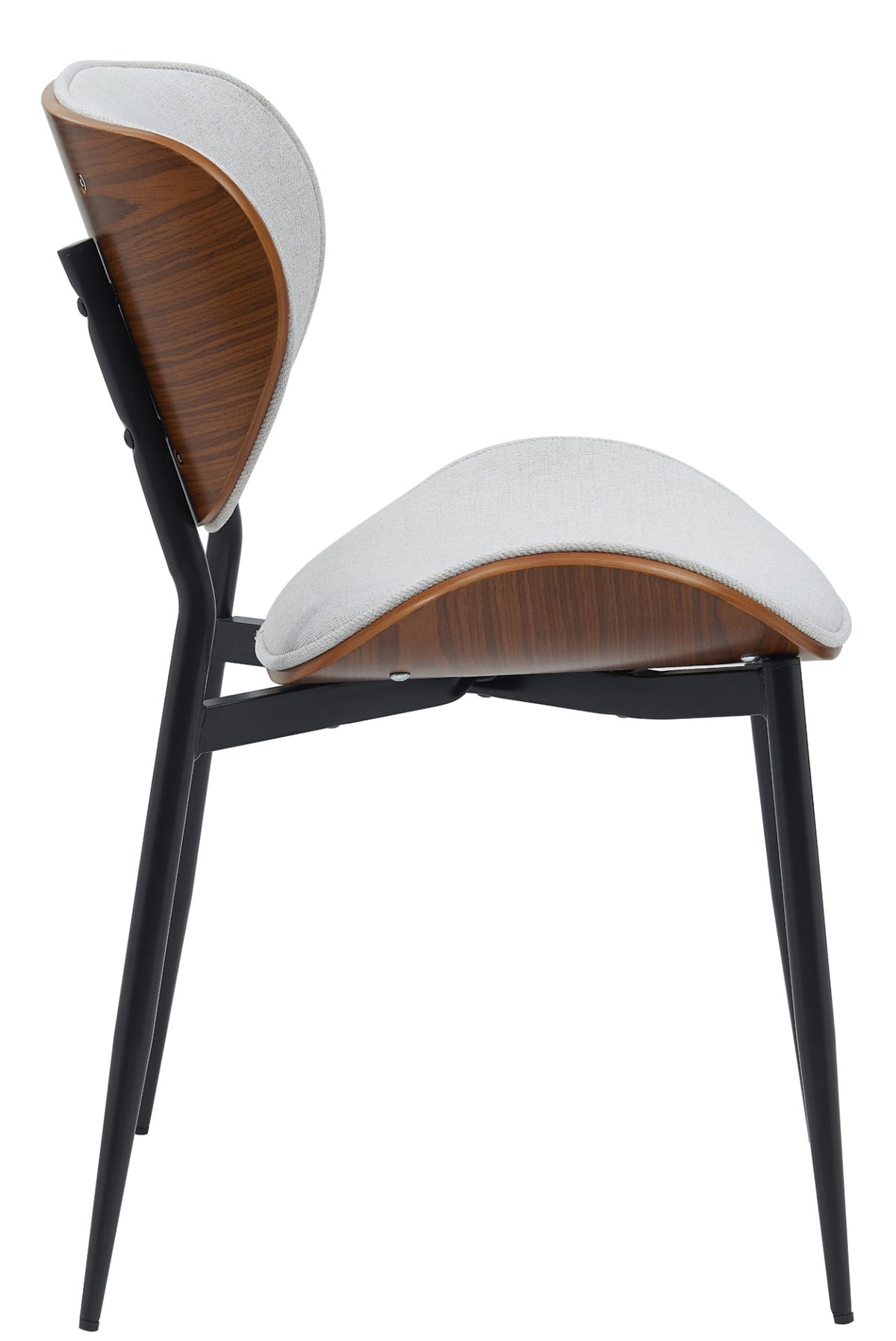 Set van 2 Eetkamerstoelen Enid walnoot/creme,Stof walnuss/creme