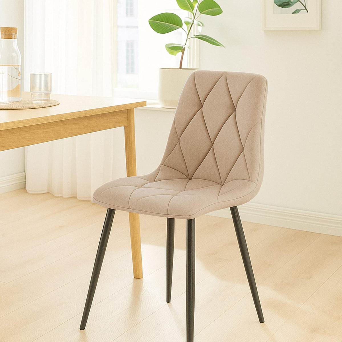 Eetkamerstoel Clairton fluweel Stof,taupe taupe