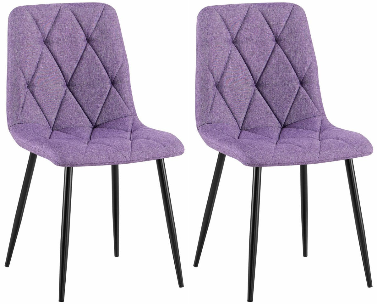 Set van 2 Eetkamerstoelen Clairton purper,Stof lila