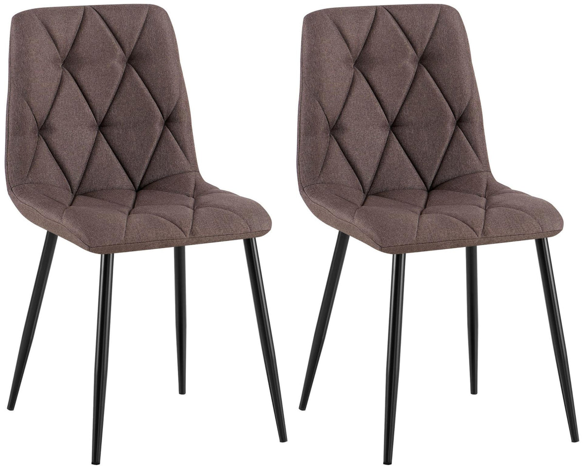 Set van 2 Eetkamerstoelen Clairton bruin,Stof braun