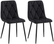 Set van 2 Eetkamerstoelen Clairton zwart,Stof schwarz