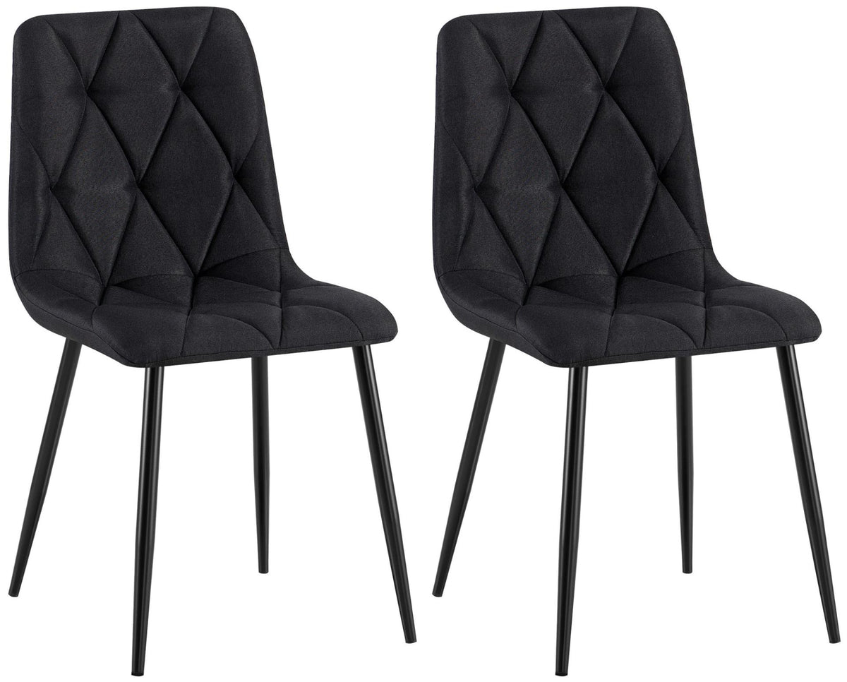 Set van 2 Eetkamerstoelen Clairton zwart,Stof schwarz