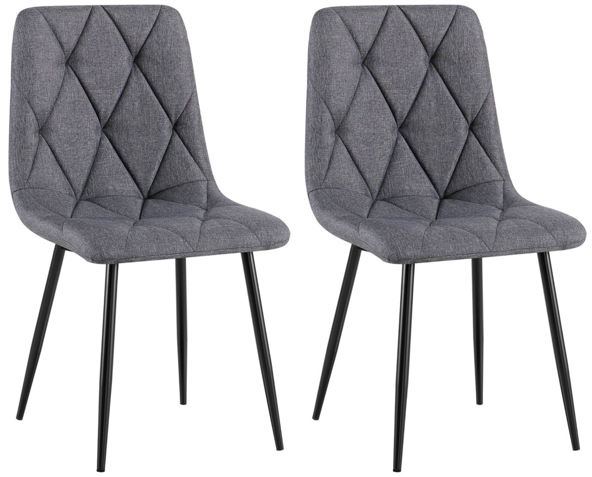 Set van 2 Eetkamerstoelen Clairton donkergrijs,Stof dunkelgrau