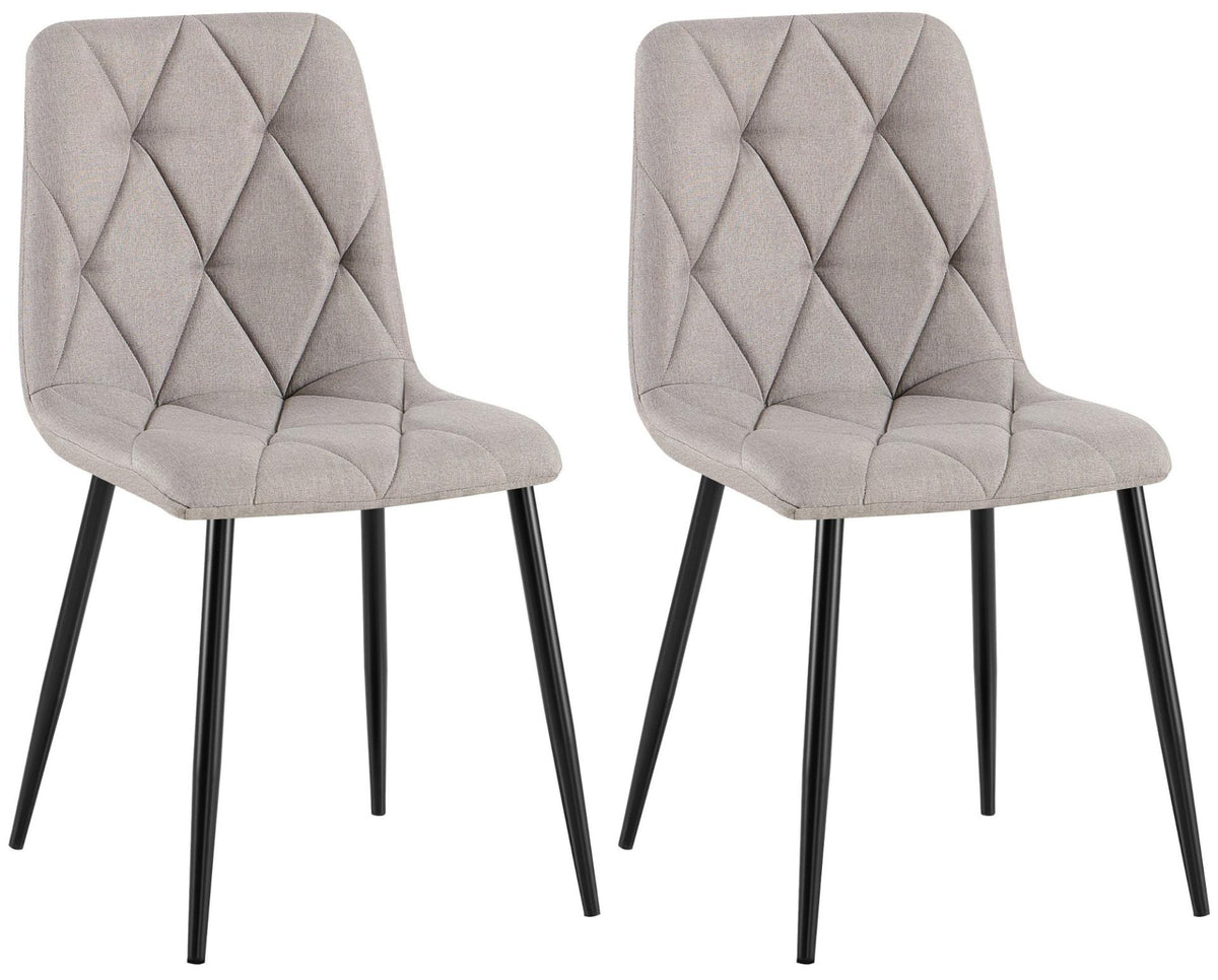 Set van 2 Eetkamerstoelen Clairton licht grijs,Stof hellgrau