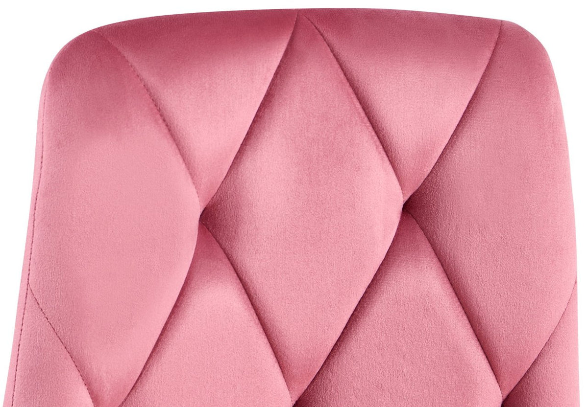 Set van 2 Eetkamerstoelen Clairton rosa,Fluweel rosa