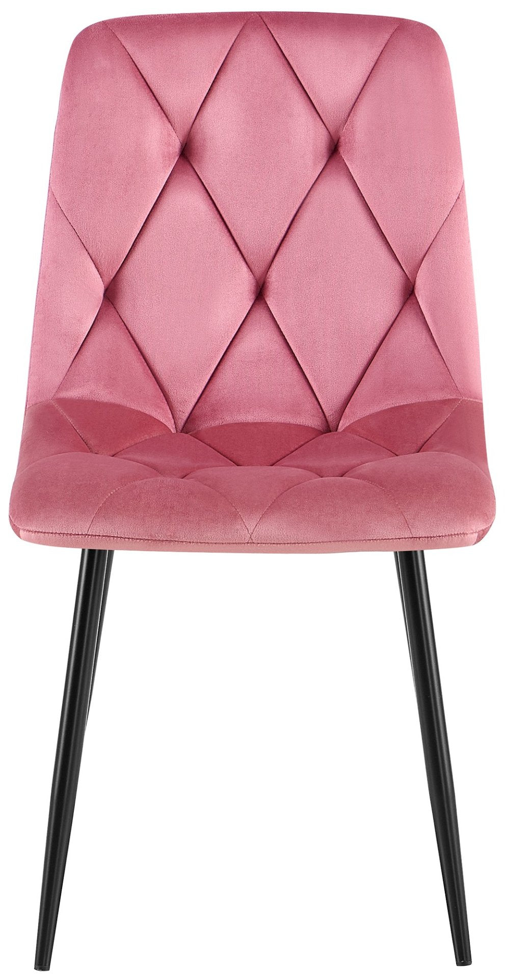 Set van 2 Eetkamerstoelen Clairton rosa,Fluweel rosa