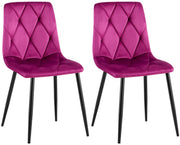 Set van 2 Eetkamerstoelen Clairton purper,Fluweel lila