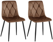 Set van 2 Eetkamerstoelen Clairton bruin,Fluweel braun